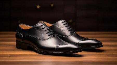 Men's classic Oxford dress shoes Generative AIの素材