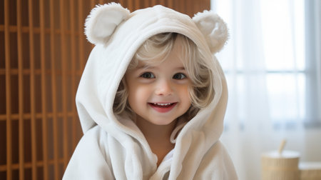 Generative AI Organic Cotton Chinese child Hooded Towelの素材