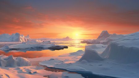 Generative AI Photorealistic view of the Antarctic horizonの素材