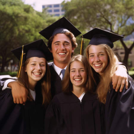 Stock image of a family celebrating a graduation or an achievement, proud and happy Generative AIの素材