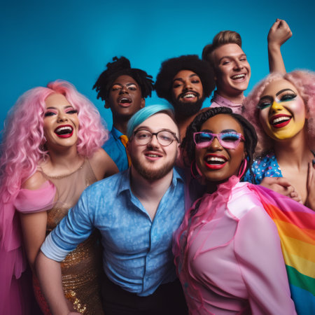 Stock image of transgender rights advocates advocating for equality and visibility, promoting inclusivity Generative AIの素材