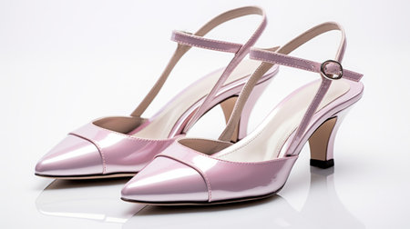 Women's elegant slingback kitten heels Generative AIの素材