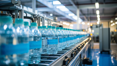 Generative AI Bottling Process in Mineral Water Plantの素材