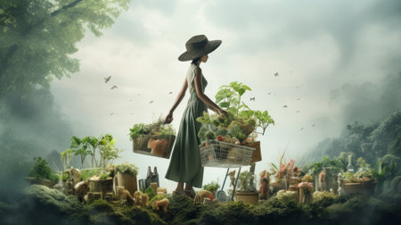 Generative AI Eco-conscious consumer choices, supporting sustainable products and ethical brands.の素材