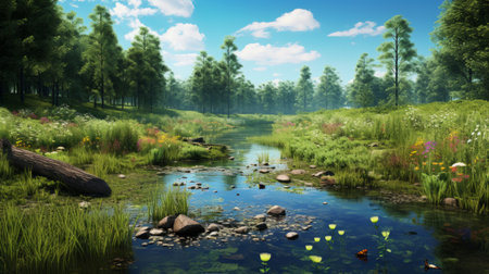 Generative AI Ecological restoration projects rehabilitating damaged ecosystems and habitatsの素材