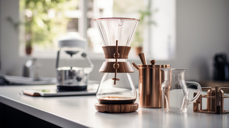 Drip coffee maker with glass carafe Generative AIの素材