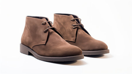 Men's brown suede desert boots Generative AIの素材