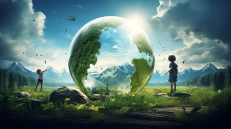 Generative AI Environmental education programs promoting awareness and ecological consciousness.の素材