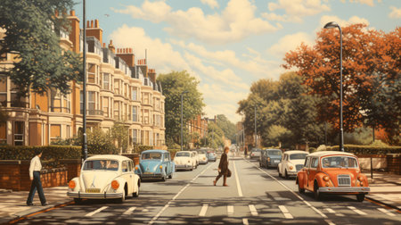 concept Abbey Road, London, UK Generative AIの素材