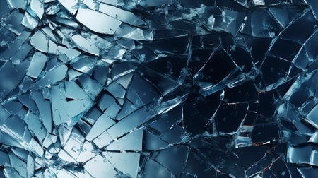 Cracked and fractured texture of shattered glass. Generative AIの素材