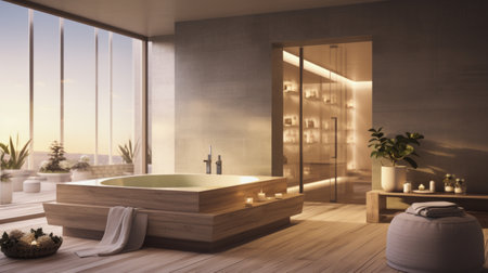 Lavish spa suite offering a range of rejuvenating treatments. Generative AIの素材