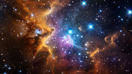 Conceptual image of the Jewel Box Cluster, displaying its colorful stars and young stellar population Generative AIの素材