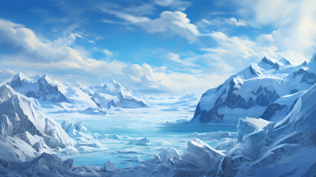 Glacial majesty from above Generative AIの素材