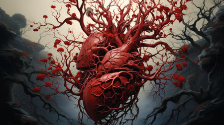 Heart's journey through the body Generative AIの素材