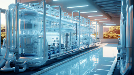 Mineral Water Production Facility Generative AIの素材