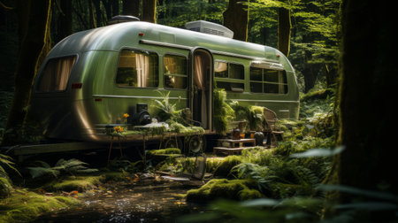 Generative AI Mobile Residence in Natureの素材