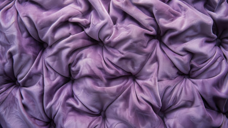 This is a close up shot of a textured fabric in a muted purple hue. The fabric is wrinkled and has a soft, plush feel. The photo shows a detailed texture of the fabric, highlighting the subtle variations in shade and the way the light reflects off the surface.の素材