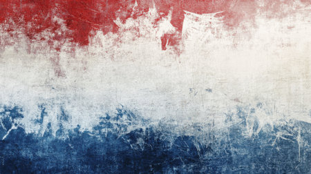 The background displays a worn texture with red, white, and blue hues blending together, creating a rustic and vintage patriotic atmosphere that feels historic yet timeless.の素材