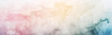 Soft colors blend seamlessly in a watercolor background, creating an abstract pattern that evokes calmness and creativity, ideal for design and art applications.の素材