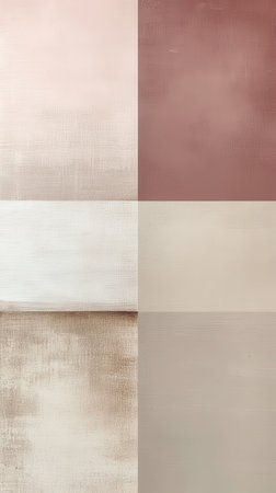 A collection of muted gradient patterns in soft beige and taupe tones provides a calm, subtle backdrop perfect for various design projects and creative uses.の素材