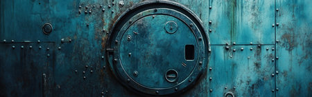 The tarnished metal plate shows a rich array of dark colors and textures. Its surface exhibits signs of aging, with unique patterns highlighted under soft light, creating a rustic atmosphere.の素材