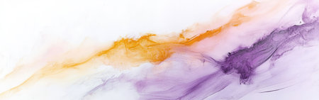 Abstract white canvas showcases vibrant pencil strokes in hues of orange and purple, creating a harmonious blend that evokes emotion and creativity, perfect for art enthusiasts.の素材
