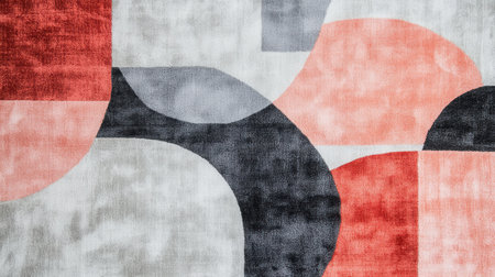 A stylish composition features coral and gray uneven patches creating an abstract design. This unique arrangement adds a contemporary touch to living spaces and enhances interior aesthetics.の素材
