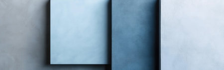 This artwork showcases a minimalist approach with a smooth transition from soft pastel gray to delicate blue shades, creating a calming atmosphere. The subtle texture adds depth and interest.の素材