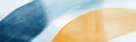 Swirls of pastel blue and soft yellow blend together, showcasing abstract pencil strokes that form soothing arcs. The gentle curves evoke tranquility and creativity.の素材