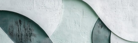 Curved lines and layered forms interplay in soft hues, delivering an aesthetically pleasing arrangement of shapes that evoke calmness and creativity.の素材