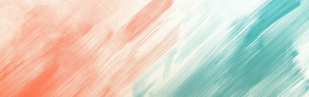 Softly blended pastel pencil strokes create a calming abstract gradient. Warm coral and cool turquoise hues harmoniously flow, evoking tranquility and creativity.の素材
