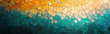 Beautiful pastel amber and teal fragmented grids combine to form an intricate pattern that adds depth and sophistication to any contemporary decor style.の素材