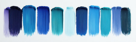 Pencil strokes display a stunning gradient of colors ranging from deep purple to vibrant turquoise. The smooth transitions highlight the beauty of artistic craftsmanship and color blending.の素材