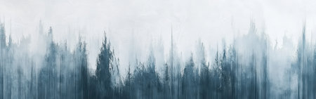 Soft gradients of pastel blue and subtle pencil strokes evoke a tranquil atmosphere reminiscent of a serene forest. This artwork captures the essence of calmness and nature.の素材