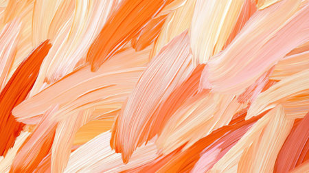 This artwork features a dynamic arrangement of smooth pencil strokes in various shades of orange and pink, creating an engaging abstract background that evokes warmth and creativity.の素材