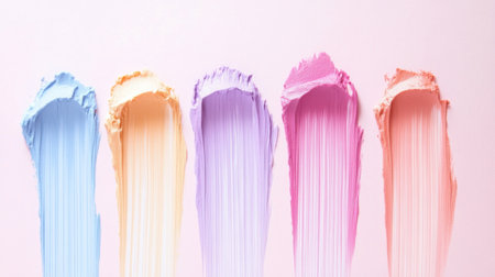 Delicate pencil strokes form a beautiful gradient of pastel colors, blending seamlessly from blue to pink.の素材