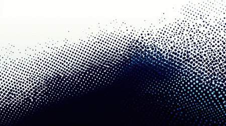 A striking pattern of bold halftone dots in shades of navy blue transitions smoothly to white, creating a visually appealing backdrop. The unique design draws attention and inspires creativity.の素材