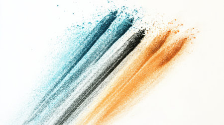 Soft pencil strokes create a harmonious blend of pastel amber and cool tones, showcasing a dynamic abstract design. This artwork captures a tranquil moment of artistic expression.の素材