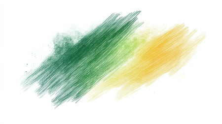 This artwork features gentle pencil strokes that transition smoothly from deep green to soft yellow. The blend of subtle colors evokes a calming ambiance, showing artistic flair.の素材