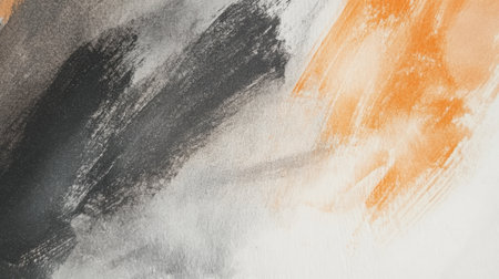 Pencil strokes in muted gray and orange blend together to form an abstract texture, showing the interplay of light and shadow on the canvas. The artistic composition evokes a sense of calm.の素材