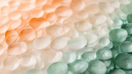 Layered pencil strokes blend seamlessly to form a gradient of orange, white, and green, creating an intricate texture that captivates the viewer's attention and evokes emotion.の素材