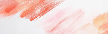 A clean white canvas features subtle pencil strokes in pastel coral and peach tones. This artwork evokes a calming atmosphere, blending colors harmoniously to emphasize tranquility.の素材
