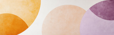Soft arcs of pastel amber and lavender blend seamlessly, forming an abstract composition that embodies minimalism. The gentle strokes evoke a tranquil atmosphere, perfect for modern decor.の素材