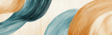 Layered pencil strokes in ochre and teal merge seamlessly, forming abstract shapes that evoke a sense of depth and texture. The blending hues enhance the visual intrigue.の素材