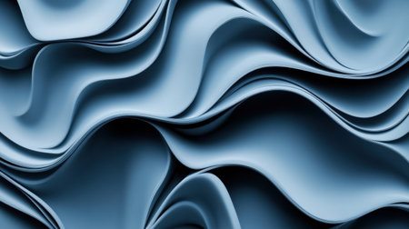 The design features smooth, flowing waves in a muted slate blue tone, creating a calm and professional background ideal for presentations or artistic work in various settings.の素材