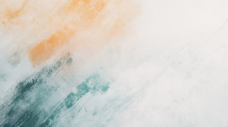Soft pencil strokes create a beautiful gradient blending amber and teal colors into a smooth white canvas, evoking a sense of tranquility and artistic elegance in the design.の素材