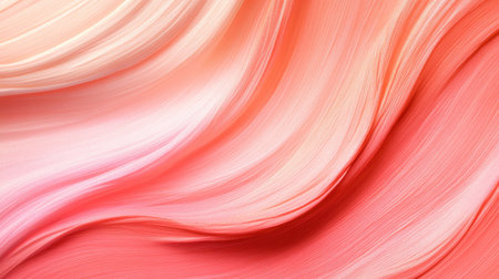 Soft gradients in coral hues elegantly blend together in an asymmetrical design, creating a tranquil effect that invites contemplation and appreciation of minimalist aesthetics.の素材