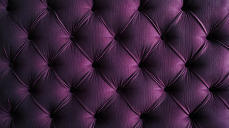 A deep plum tufted fabric creates a rich and elegant backdrop, perfect for high-end interior spaces and showing sophistication in design aesthetics.の素材