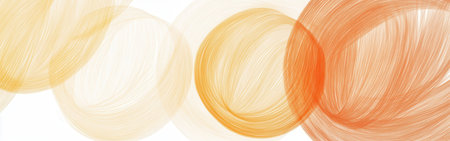 Colorful circular shapes in shades of orange and yellow blend seamlessly against a soft background, showing smooth pencil strokes.の素材