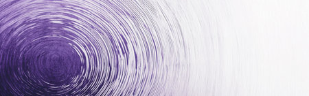 Abstract circular pencil strokes blend gray and lavender tones, transitioning smoothly into white. This artwork evokes calmness and serenity with its soft colors and fluid motion.の素材